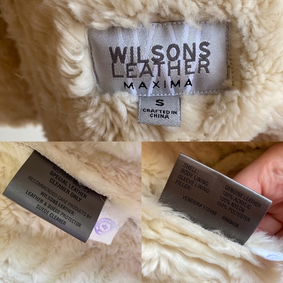 Wilson’s Leather Maxima Small Leather Patchwork Coat Faux Fur Tan Brown S - Picture 3 of 15